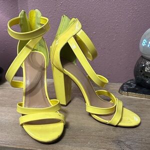 Charlotte Russe Bright Yellow Strappy Heels